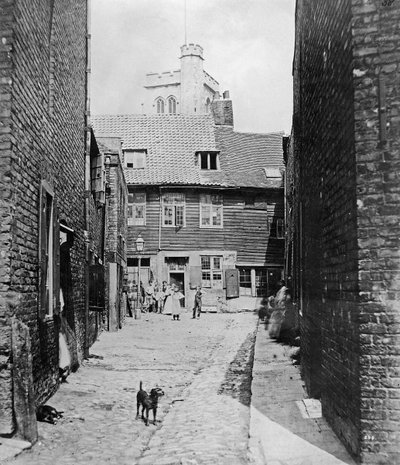 Street scene in Victorian London by English Photographer